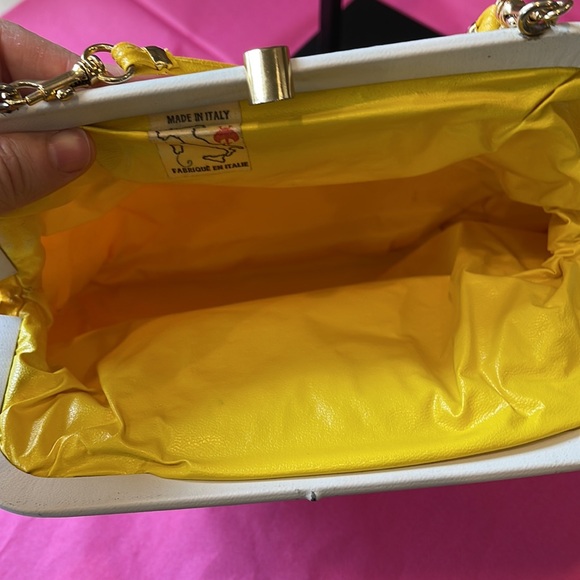 Vintage Yellow Clutch | Made in Italy | Elegant Evening Bag - Picture 8 of 13
